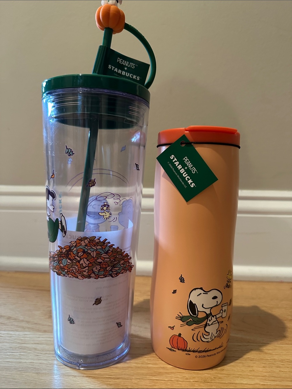 Starbucks Peanuts Orange Snoopy Travel Tumbler - Pumpkin Accent
